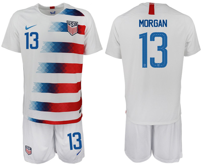 2018 19 USA 13 MORGAN Home Soccer Jersey