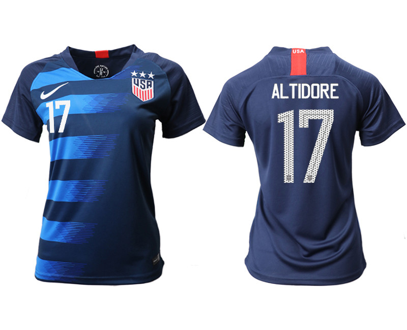 2018 19 USA 17 ALTIDORE Away Women Soccer Jersey