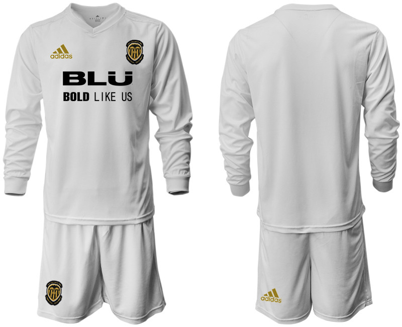 2018 19 Valencia Home Long Sleeve Soccer Jersey