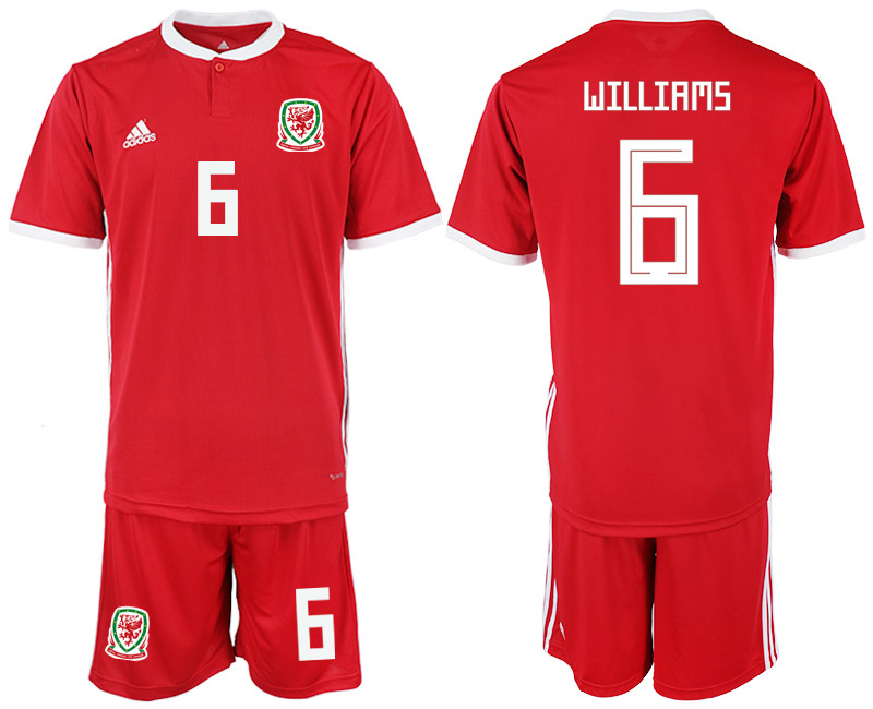 2018 19 Welsh 6 WILLIAMS Home Soccer Jersey