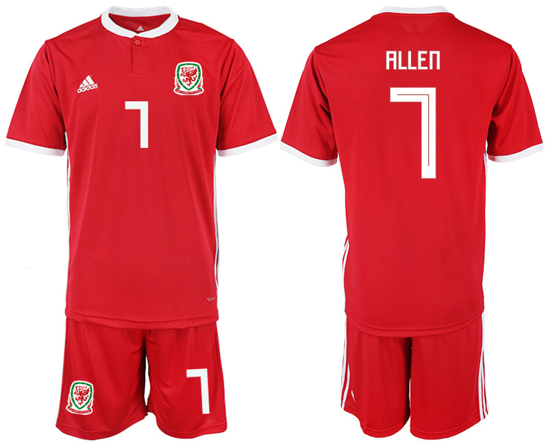 2018 19 Welsh 7 ALLEN Home Soccer Jersey