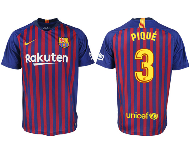 2019 19 Barcelona 3 PIQUE Home Thailand Soccer Jersey