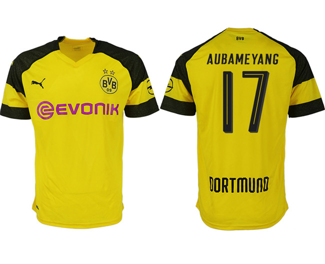 2019 19 Dortmund 17 AUBAMEYANG Home Thailand Soccer Jersey