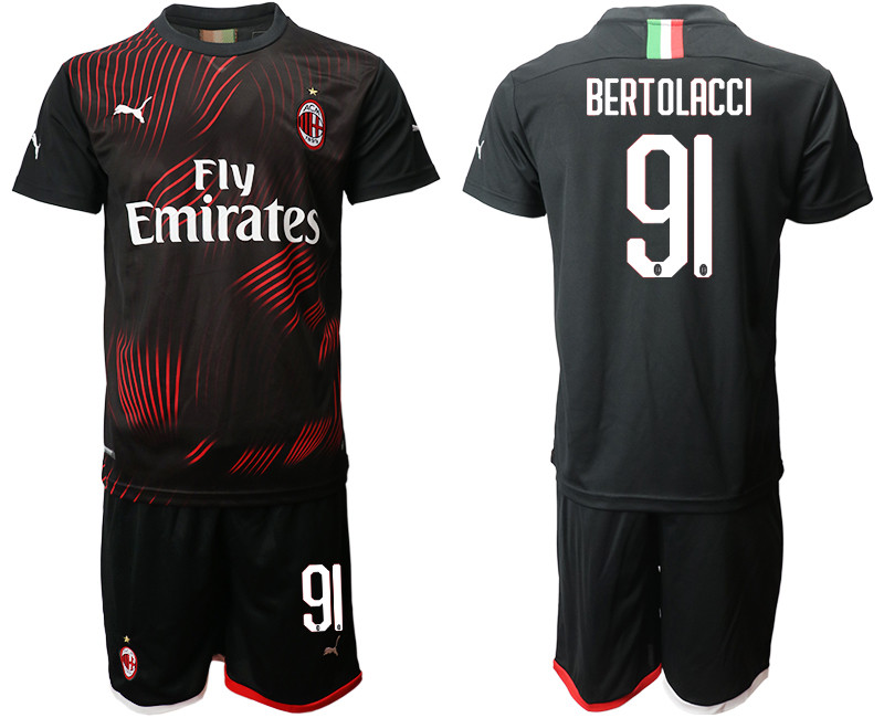 2019 20 AC Milan 91 BERTOLACCI Third Away Soccer Jersey