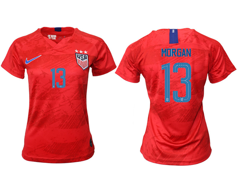 2019 20 America 13 MORGAN Away Women Soccer Jersey