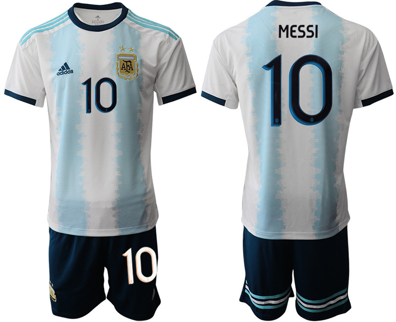 2019 20 Argentina 10 MESSI Home Soccer Jersey