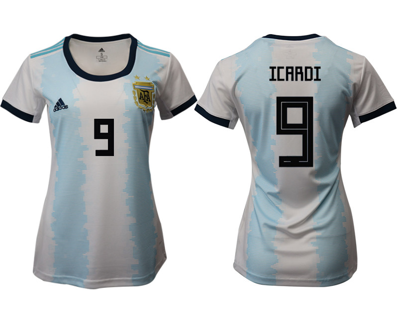 2019 20 Argentina 9 ICARDI Home Women Soccer Jersey