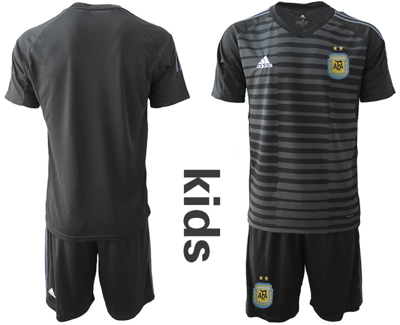 2019 20 Argentina Black Youth Goalkeeper Soccer Jersey