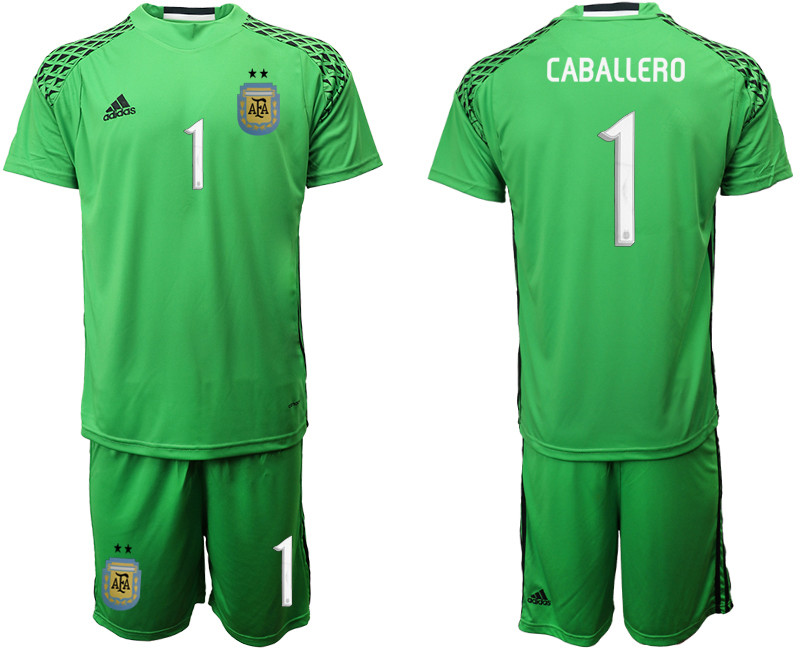 2019 20 Argentina Green 1 CABALLERO Goalkeeper Soccer Jersey