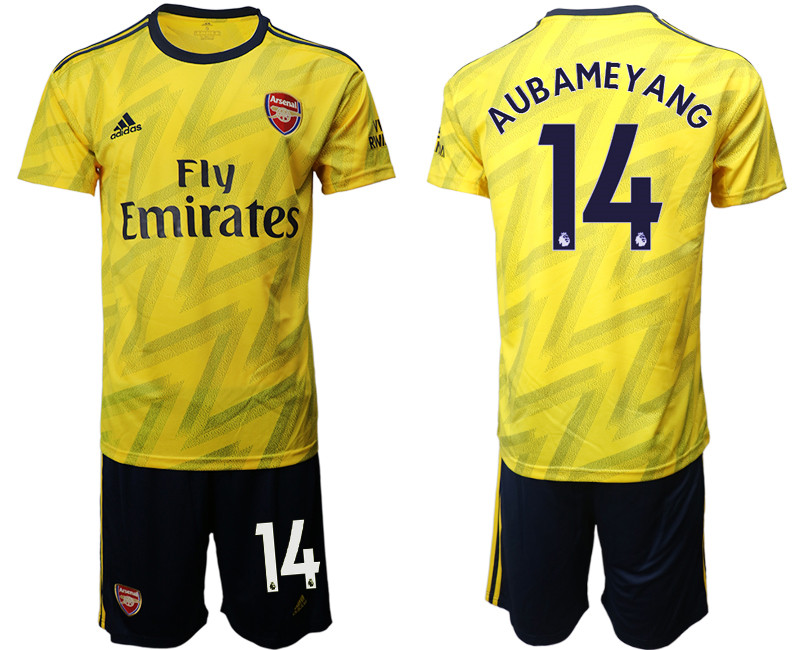 2019 20 Arsenal 14 AUBAMEYANG Away Soccer Jersey