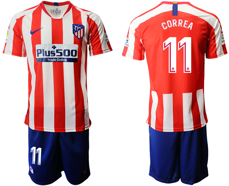 2019 20 Atletico Madrid 11 CORREA Home Soccer Jersey