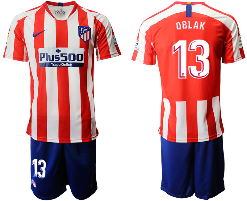 2019 20 Atletico Madrid 13 OBLAK Home Soccer Jersey