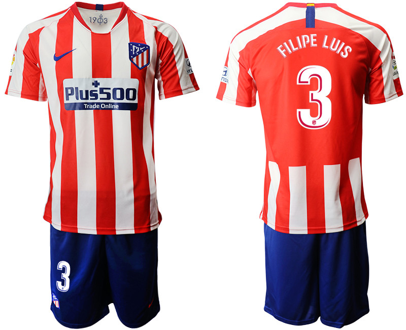 2019 20 Atletico Madrid 3 FILIPE LUIS Home Soccer Jersey