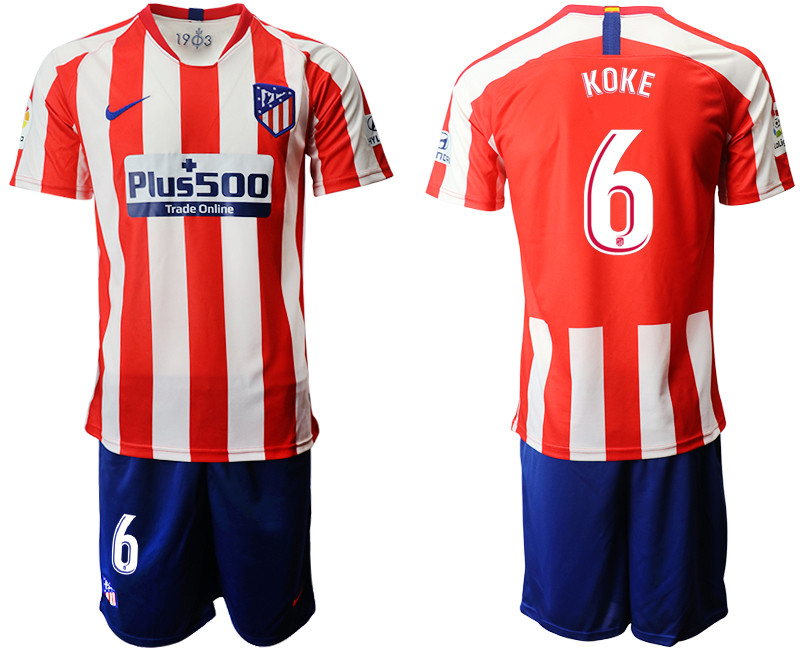 2019 20 Atletico Madrid 6 KOKE Home Soccer Jersey