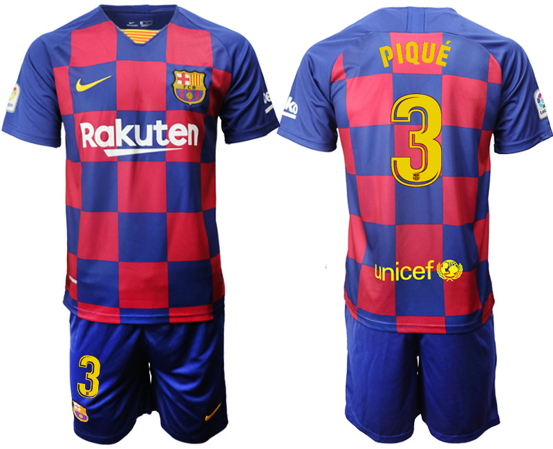 2019 20 Barcelona 3 PIQUE Home Soccer Jersey