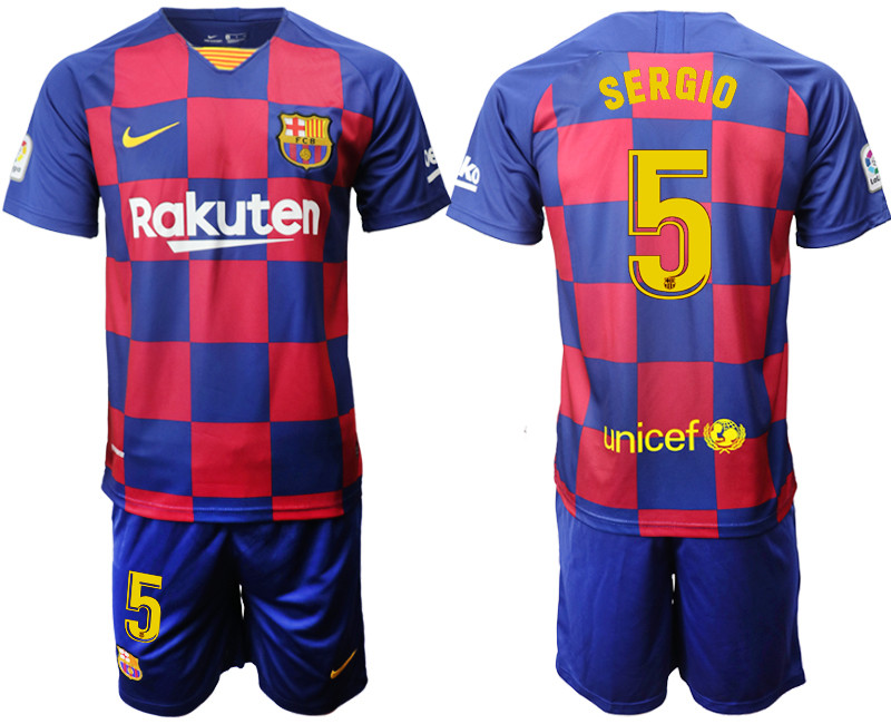 2019 20 Barcelona 5 SERGIO Home Soccer Jersey