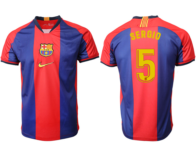 2019 20 Barcelona 5 SERGIO Home Thailand Soccer Jersey