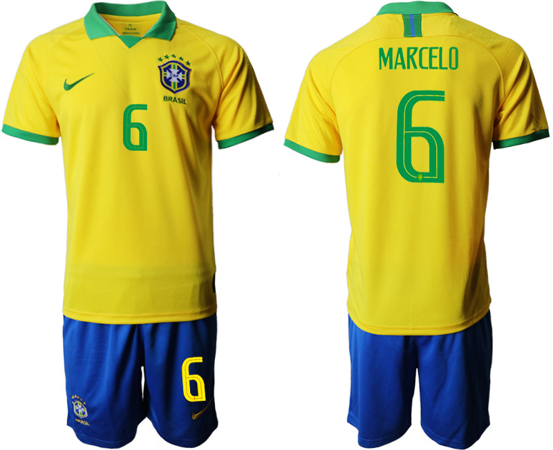 2019 20 Brazil 6 MARCELO Home Soccer Jersey