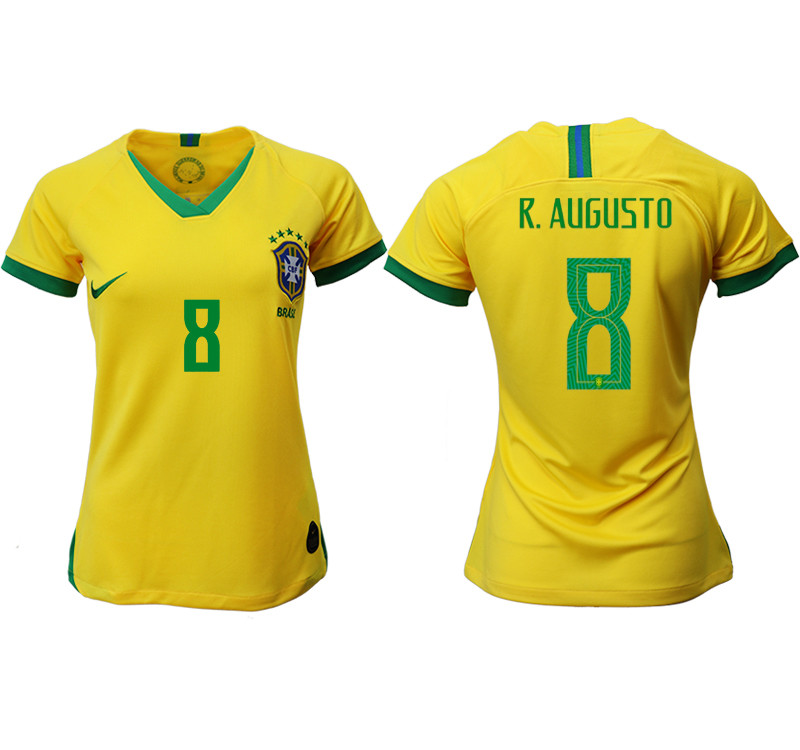 2019 20 Brazil 8 R.AUGUSTO Home Women Soccer Jersey