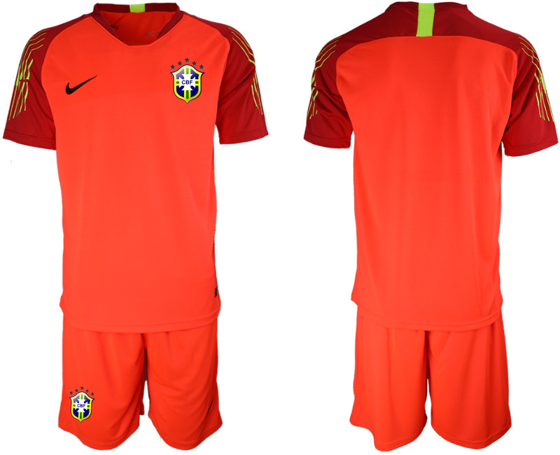 2019 20 Brazil Red Goalkeeper Soccer Jersey