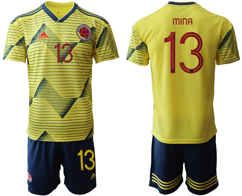 2019 20 Colombia 13 MINA Home Soccer Jersey