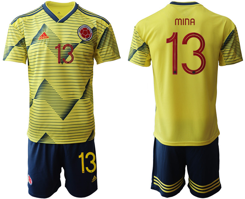 2019 20 Colombia 13 MINA Home Soccer Jersey