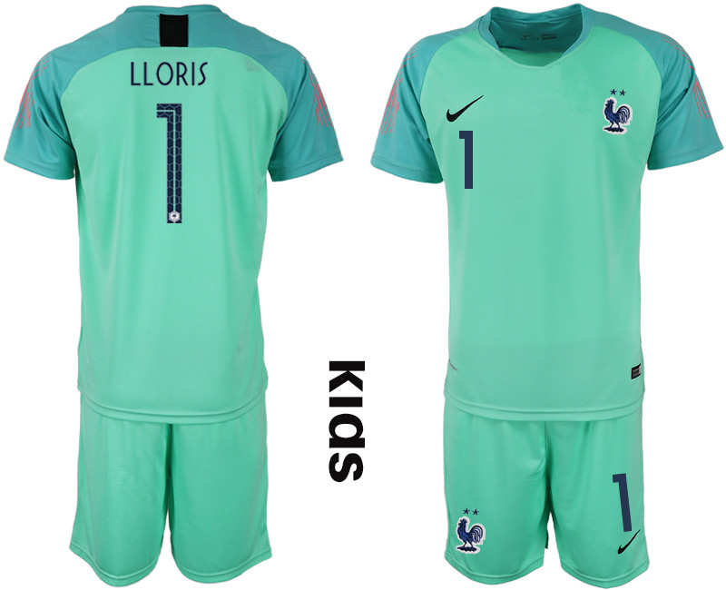 2019 20 France 1 LLORIS Blue Youth Goalkeeper Soccer Jersey