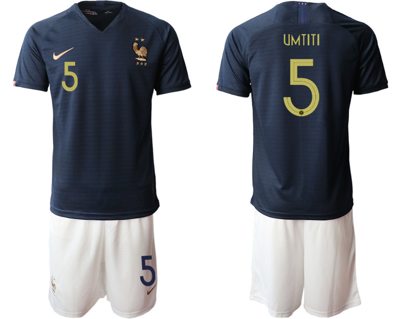 2019 20 France 5 UMTITI Home Soccer Jersey