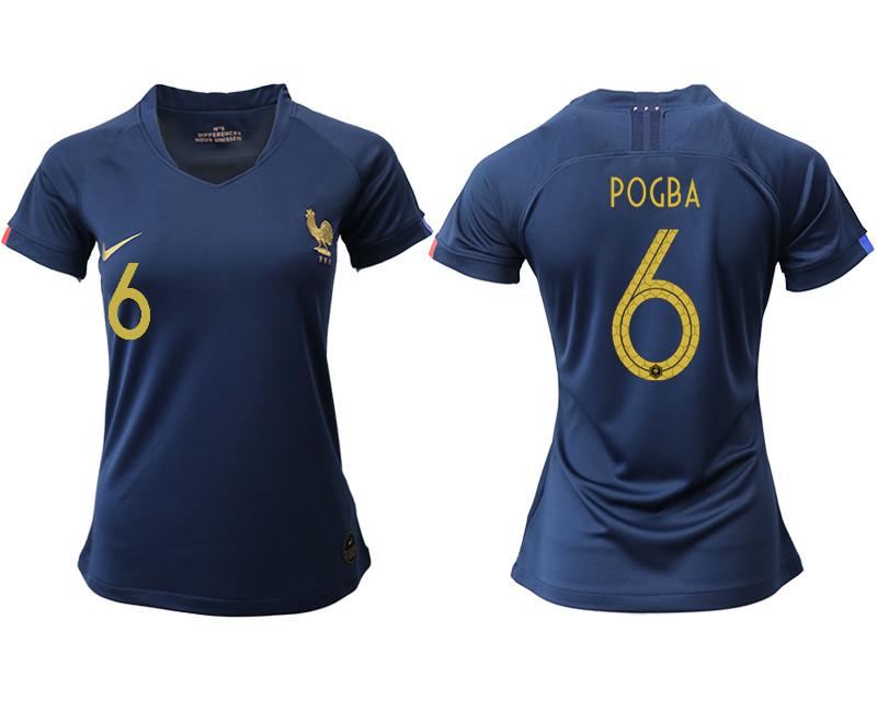 2019 20 France 6 POGBA Homen Women Soccer Jersey