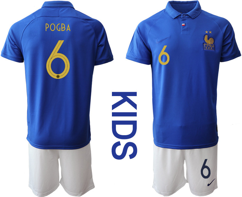 2019 20 France 6 POGBA Youth Centenary Edition Soccer Jersey