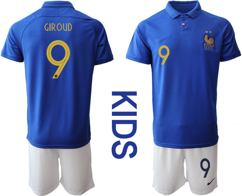 2019 20 France 9 GIROUD Youth Centenary Edition Soccer Jersey