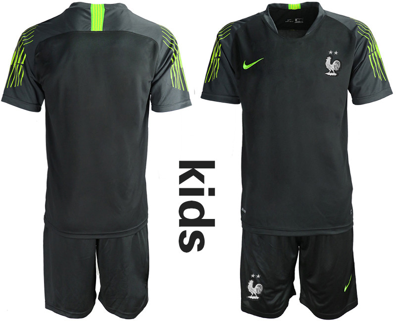 2019 20 France Black Youth Goalkeeper Soccer Jersey