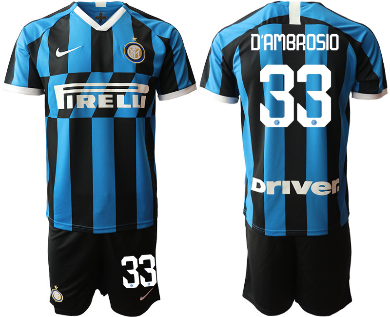 2019 20 Inter Milan 33 D'AMBROSIO Home Soccer Jersey