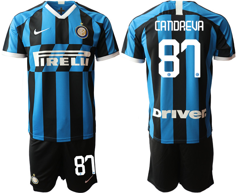 2019 20 Inter Milan 87 CANDREVA Home Soccer Jersey