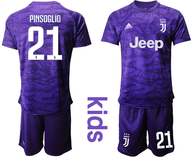 2019 20 Juventus 21 PINSOGLIO Purple Youth Goalkeeper Soccer Jersey