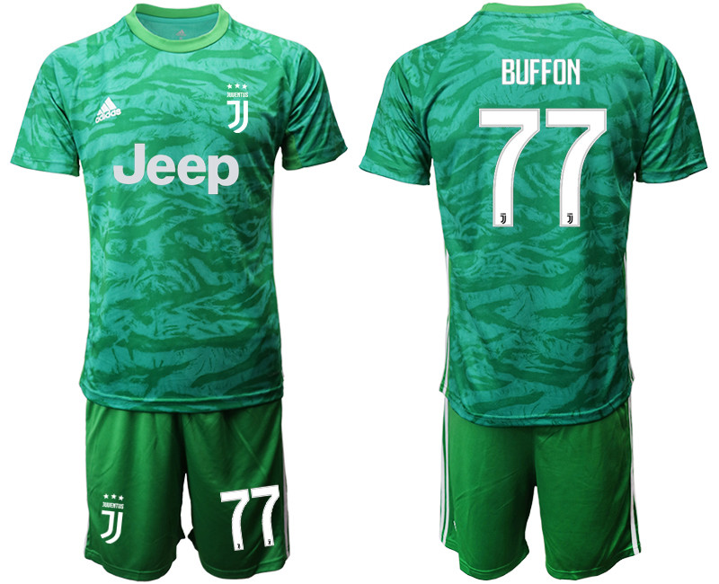 2019 20 Juventus 77 BUFFON Green Goalkeeper Soccer Jersey