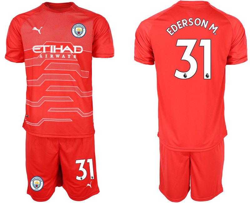 2019 20 Manchester 31 EDERSON M.Red Goalkeeper Soccer Jersey