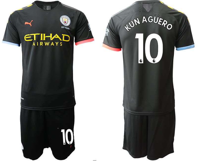 2019 20 Manchester City 10 KUN AGUERO Away Soccer Jersey