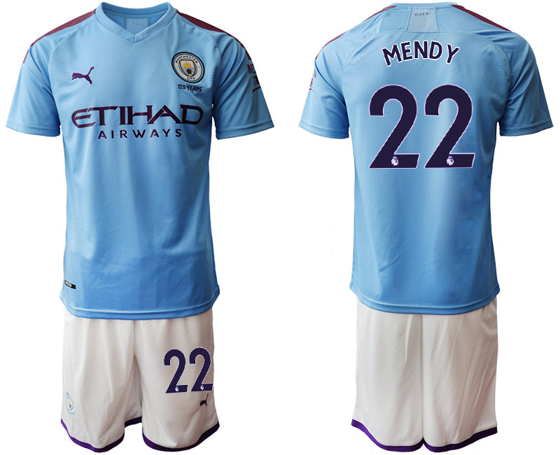 2019 20 Manchester City 22 MENDY Home Soccer Jersey