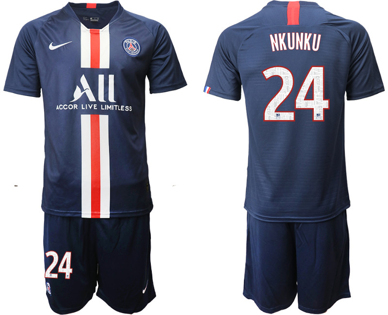 2019 20 Paris Saint Germain 24 NKUNKU Home Soccer Jersey