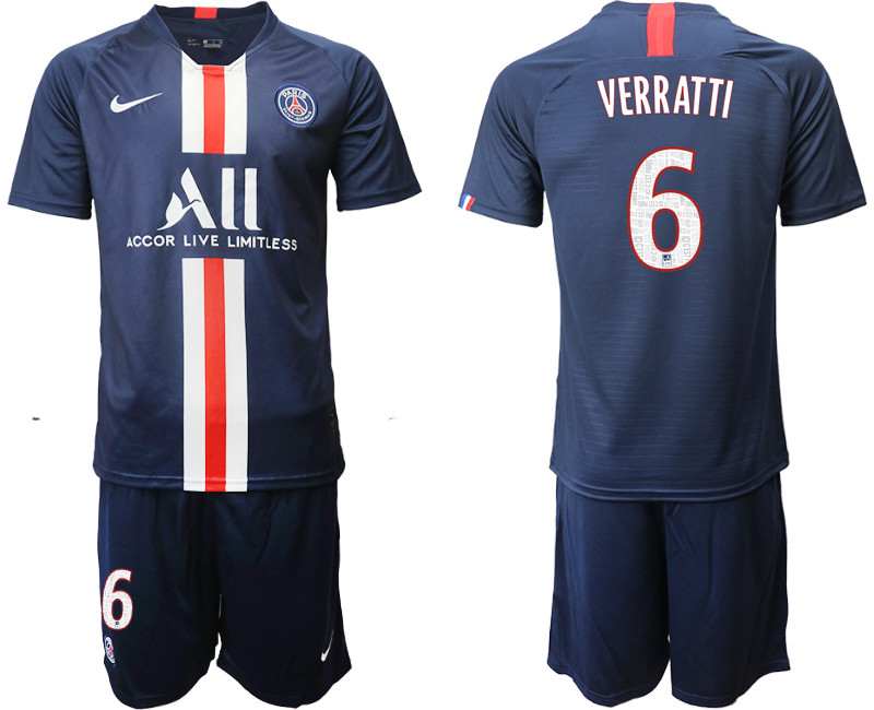 2019 20 Paris Saint Germain 6 VERRATTI Home Soccer Jersey