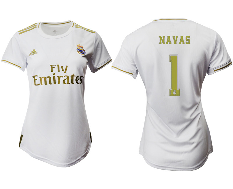 2019 20 Real Madrid 1 NAVAS Home Women Soccer Jersey