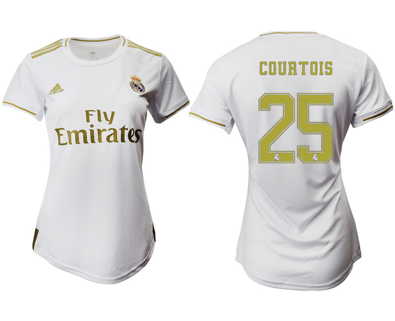 2019 20 Real Madrid 25 COURTOIS Home Women Soccer Jersey