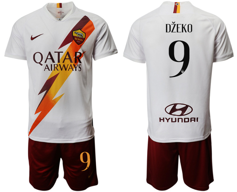 2019 20 Roma 9 DZEKO Away Soccer Jersey