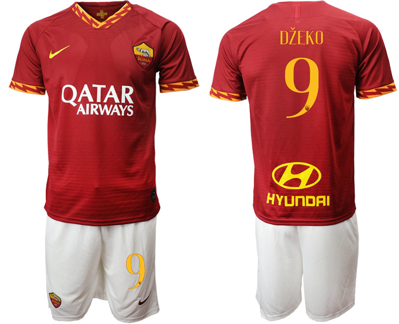 2019 20 Roma 9 DZEKO Home Soccer Jersey