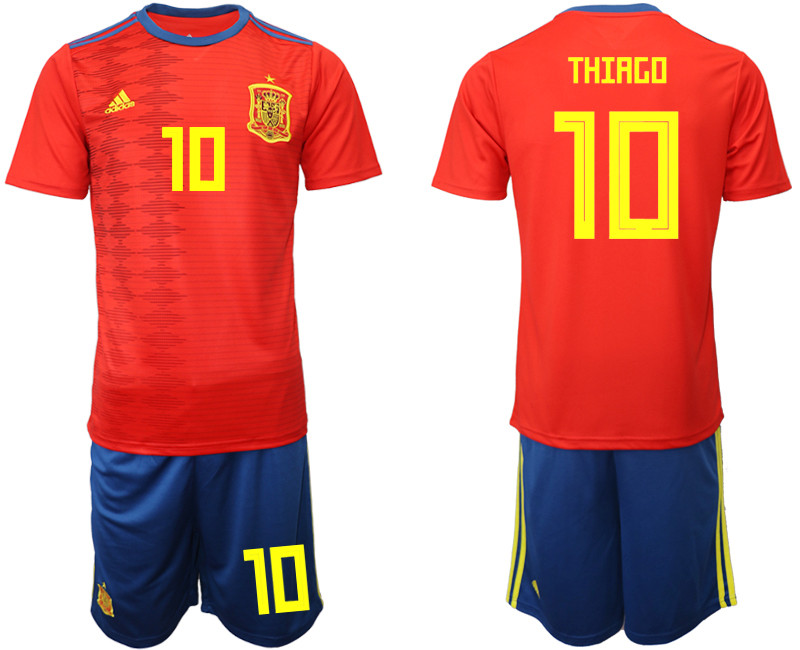 2019 20 Spain 10 THIAGO Home Soccer Jersey
