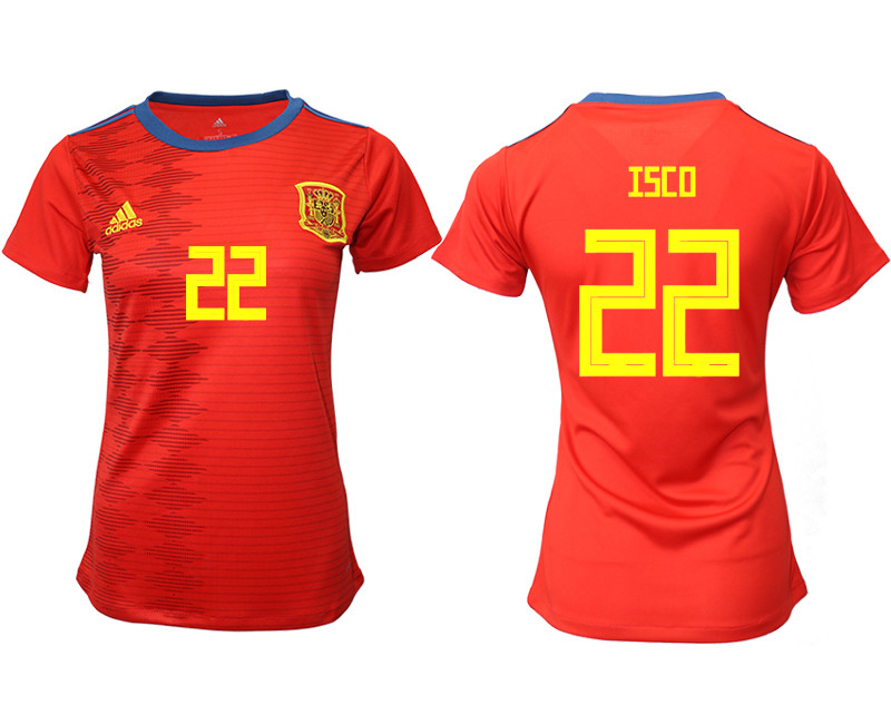 2019 20 Spain 22 ISCO Home Women Soccer Jersey