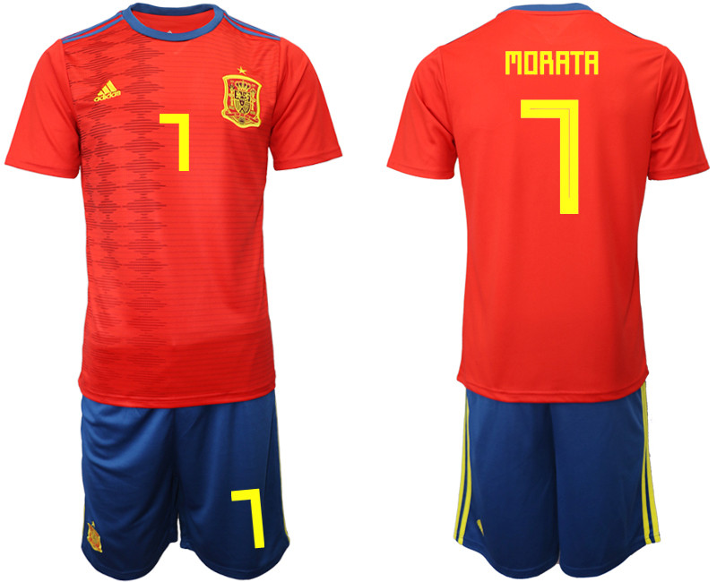 2019 20 Spain 7 MORATA Home Soccer Jersey