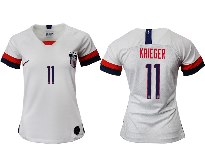 2019 20 USA 11 KRIEGER Home Women Soccer Jersey