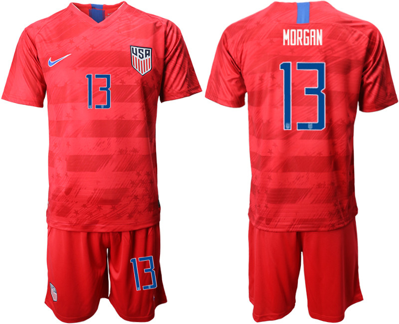 2019 20 USA 13 MORGAN Away Soccer Jersey